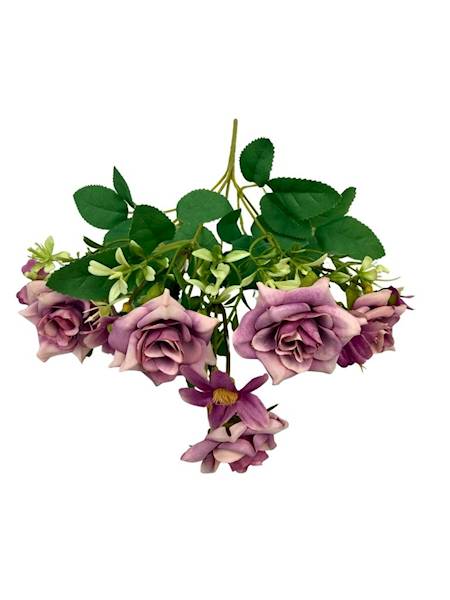 Bukiet bukiecik różyczki 30 cm brudny fiolet