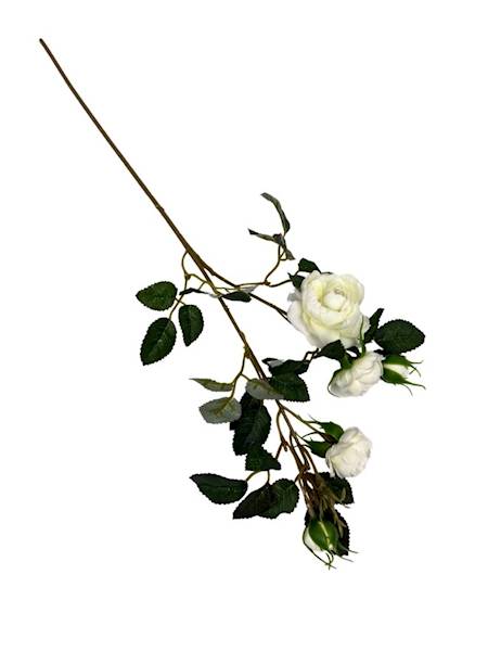 Róża gałązka 50 cm biała / jasno kremowa