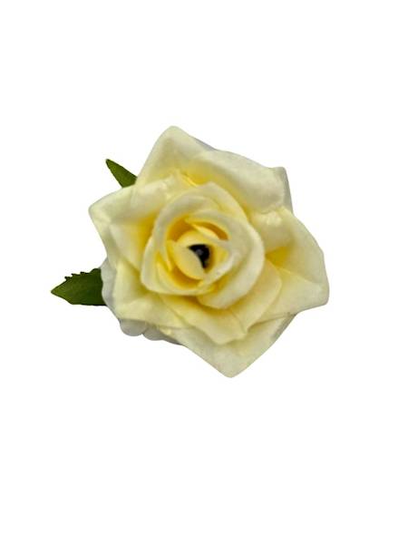 Róża główka 6 cm jasno żołta