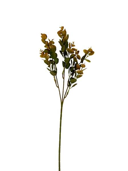 Eukaliptus gałązka plastikowa 49 cm żółty