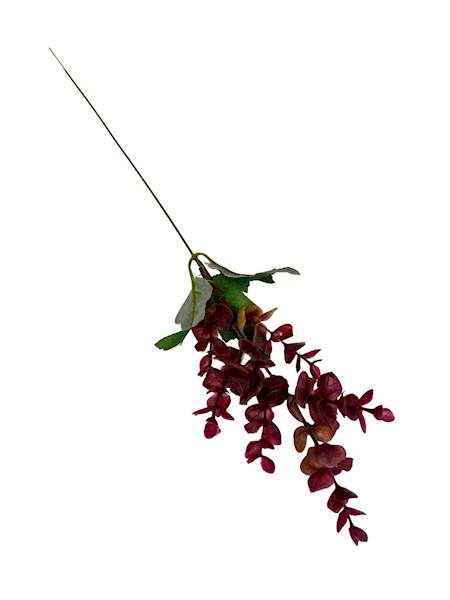 Dodatek eukaliptus gałązka 48 cm bordo