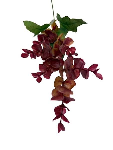 Dodatek eukaliptus gałązka 48 cm bordo