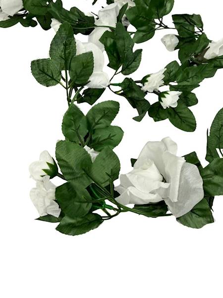 Girlanda z róż 210 cm biała