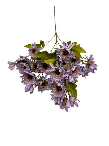 Gałązka jesienna 80 cm margaretki brudny fiolet