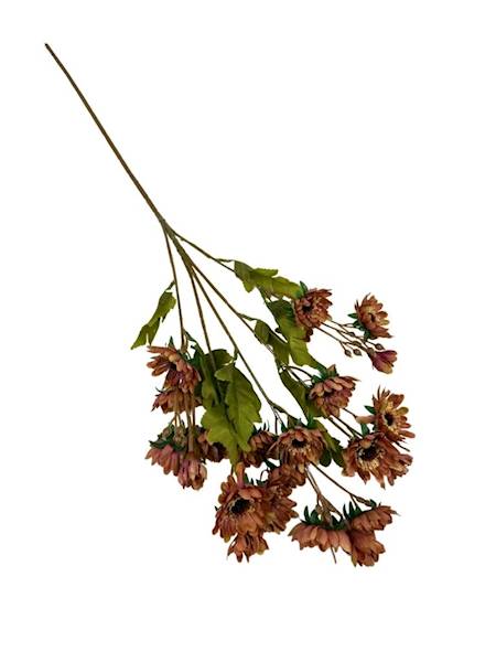 Gałązka jesienna 80 cm margaretki brązowe