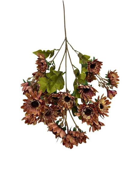 Gałązka jesienna 80 cm margaretki brązowe
