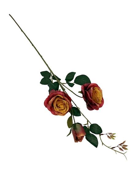 Róża gałązka 84 cm czerwona z pomarańczowym