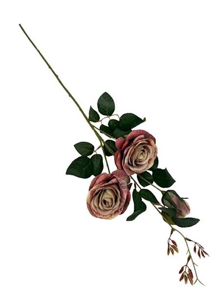 Róża gałązka 84 cm bordo i beż