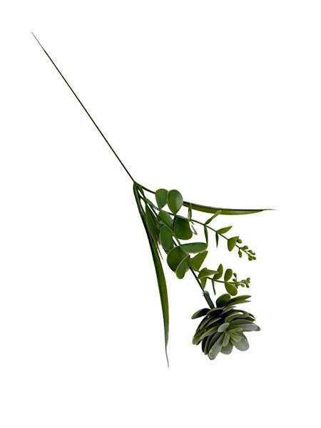 Dodatek sukulent gałązka 47 cm bielony