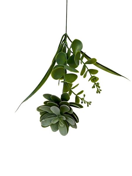 Dodatek sukulent gałązka 47 cm bielony