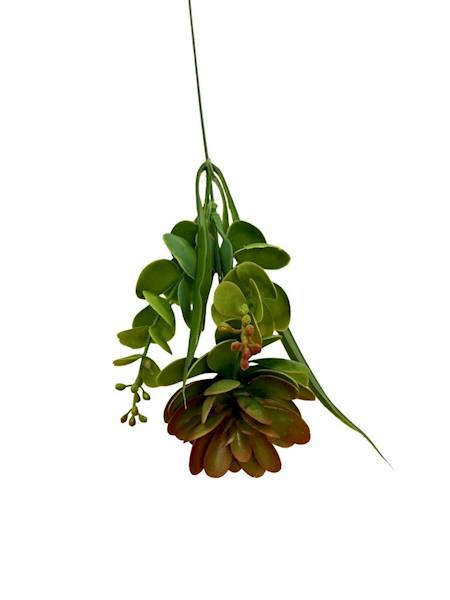 Dodatek sukulent gałązka 47 cm zielono czerwony