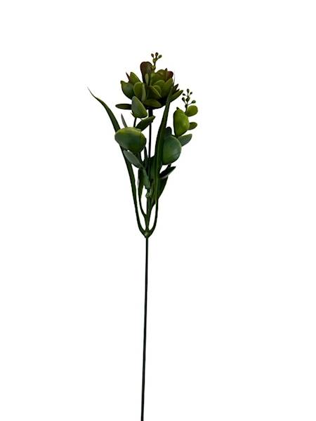Dodatek sukulent gałązka 47 cm zielono czerwony