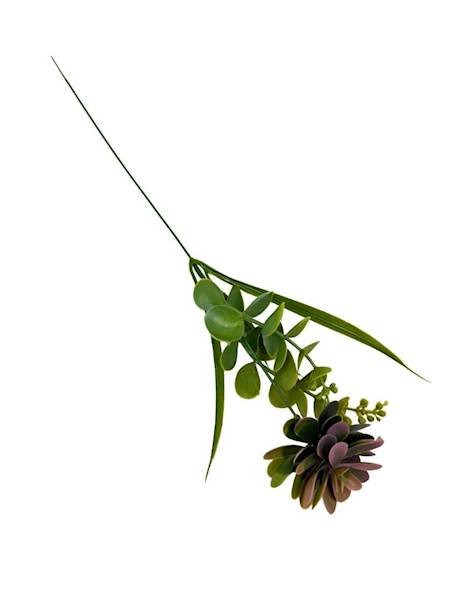 Dodatek sukulent gałązka 47 cm zielono różowy