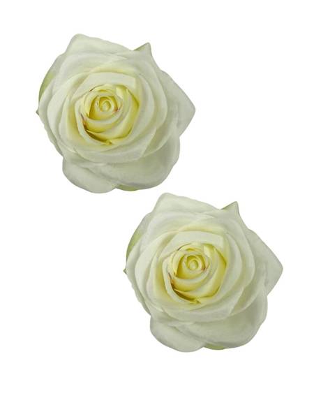 Róża główka 9 cm ecru / jasny kremowy 2 SZTUKI