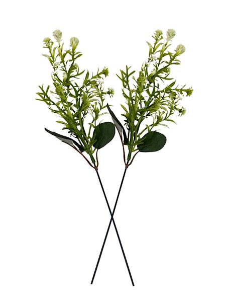 Dodatek florystyczny 49 cm biało zielony 2 SZTUKI