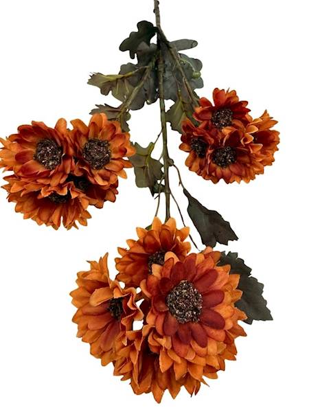 Chryzantem gałązka 64 cm pomarańczowa