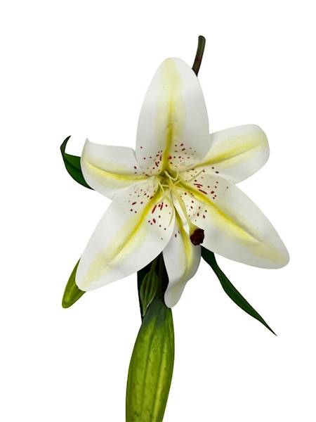 Lilia silikonowa gałązka 36 cm biała