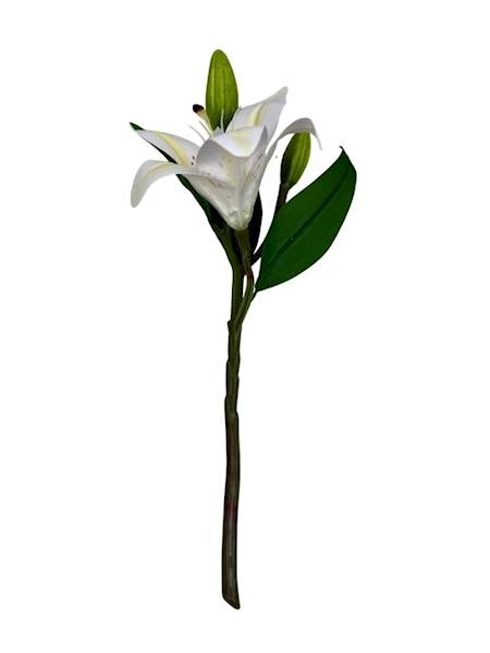Lilia silikonowa gałązka 36 cm biała