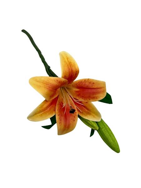 Lilia silikonowa gałązka 36 cm pomarańczowa