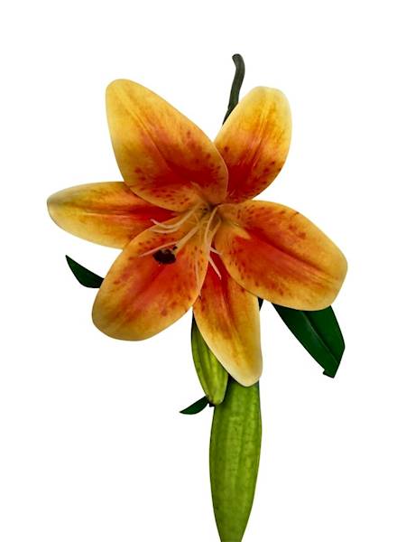 Lilia silikonowa gałązka 36 cm pomarańczowa