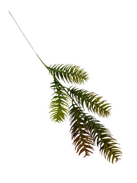 Dodatek  gałązka 56 cm zielony/ bordo 2 SZTUKI