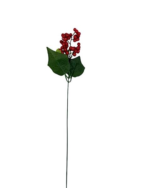 Gałązka z kulkami 46 cm czerwona