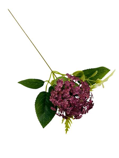 Dodatek kwiatuszki gałązka 37 cm bordo