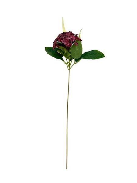 Dodatek kwiatuszki gałązka 37 cm bordo