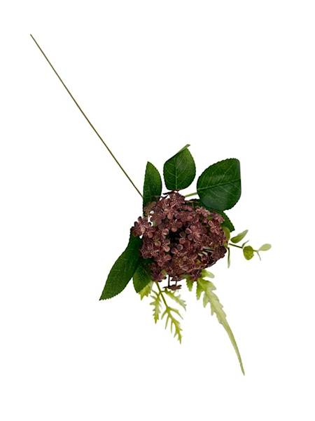 Dodatek kwiatuszki gałązka 37 cm brąz