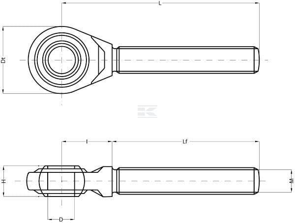 Końcówka Oczkowa Łącznika Górnego, M30 X 3,0, L 25