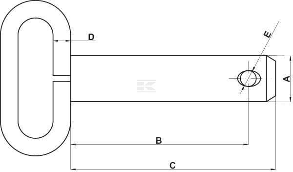 Sworzeń Z Uchwytem I Zabezpieczeniem, 35 X 183 Mm
