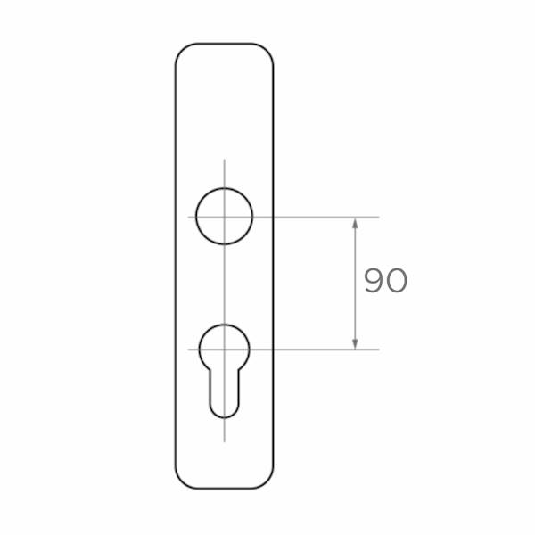 SZYLD Z KLAMKĄ I GAŁKĄ 90/H=240 L=30
