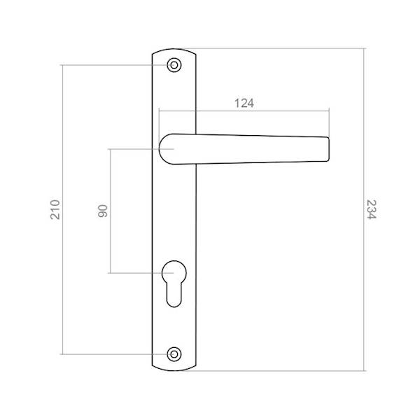SZYLD Z KLAMKA 90/H240 X L30