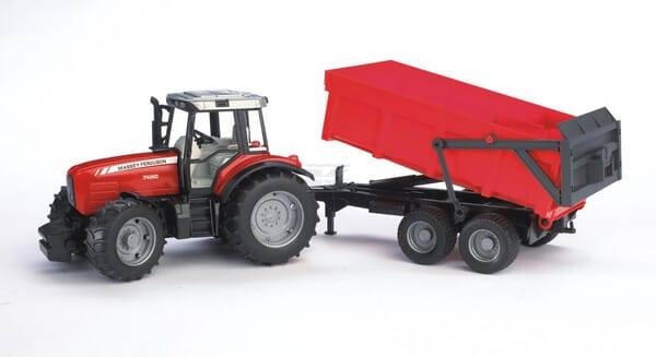 Ciągnik Massey Ferguson 7480 z przyczepą samorozła