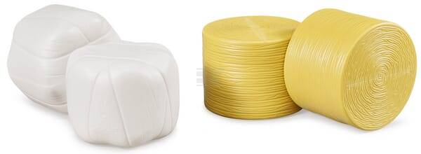 Sprasowane bele siana (czarna i żółta)