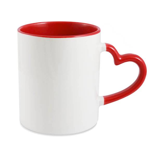 Kubek bial\czer serce 300ml