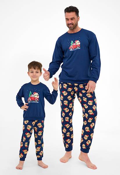 Piżama Cornette Męska Teddy 2 granat XL