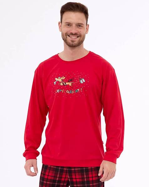 Piżama Cornette Męska Celebrate czerwony XL