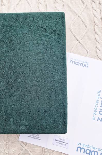 Prześcieradło Martuli Frotte 200x220 24 butelkowa zieleń