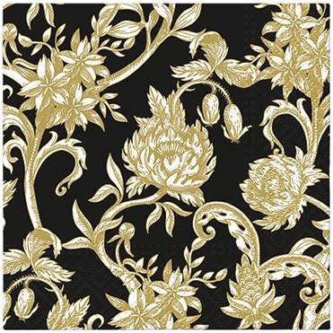 Serwetka PAW 25x25 20 szt baroque flowers black SDC131300
