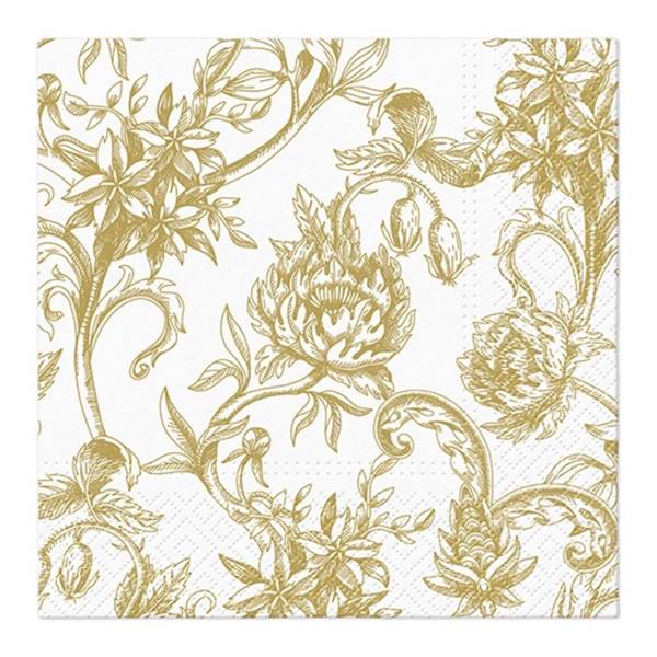 Serwetka PAW 33x33 20 szt baroque flowers gold SDL131309
