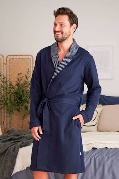 Szlafrok Męski Dr.NAP SMW.5283 L navy blue