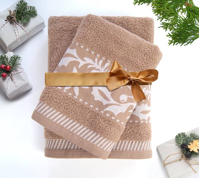Ręcznik Greno Xmas mess prestige 50x80 beż