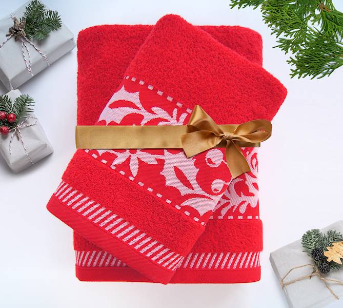 Ręcznik Greno Xmas mess prestige 70x125 czerwony
