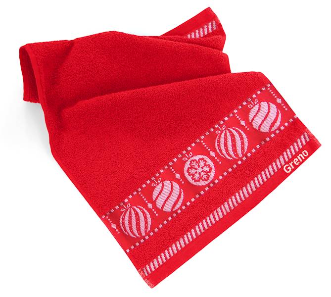 Ręcznik Greno Xmas mess Bombki 30x50 beż