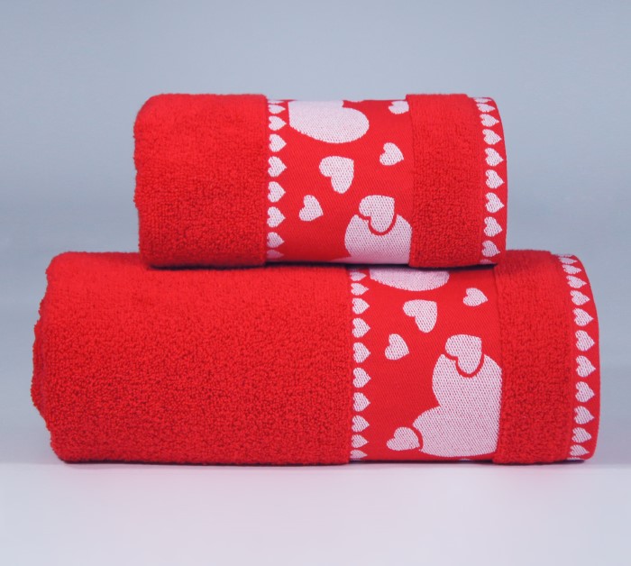 Ręcznik Greno Walentynkowy 50x80 czerwony