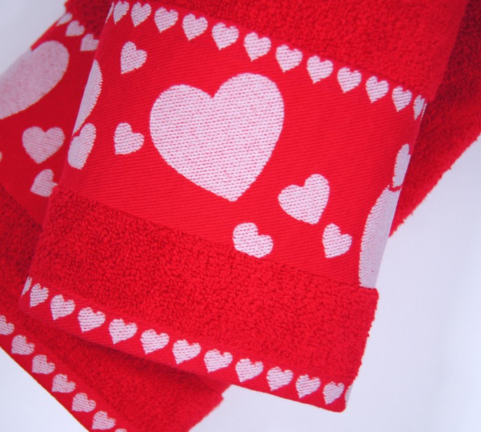 Ręcznik Greno Walentynkowy 50x80 czerwony