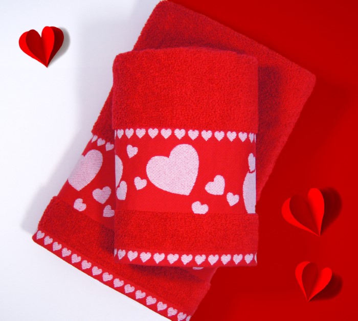 Ręcznik Greno Walentynkowy czerwony
