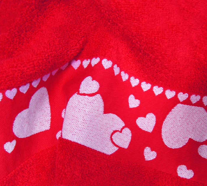 Ręcznik Greno Walentynkowy 70x125 czerwony