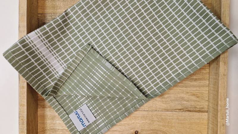 Ścierka MARTULI 50x70 Grid oliwka 1